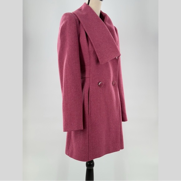 Edina Ronay London Wool Blend Double Breasted Coat Pink US 6 - Picture 3 of 16